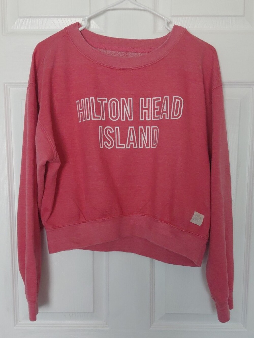 Pop Surf Hilton Head Island Pink Cropped crew neck Sweatshirt  Medium Vacation - Picture 2 of 13